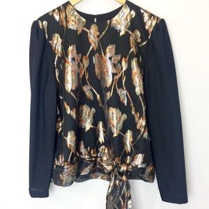 🍍Metallic Floral Top